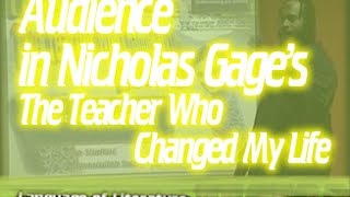 Audience in Nicholas Gage's The Teacher Who Changed My Life