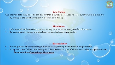 Lesson - 1 : OOPs - Data hiding, Abstraction and Encapsulation In OOPs
