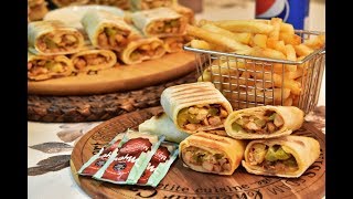 خبز الصاج لمختلف انواع الساندوش. شاورما بخبز الصاج خطوه بخطوه Saj bread with shawarma of sandwiches