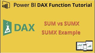 power bi dax function sumx tutorial | sum vs sumx