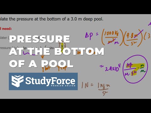 एक पूल के तल पर दबाव की गणना