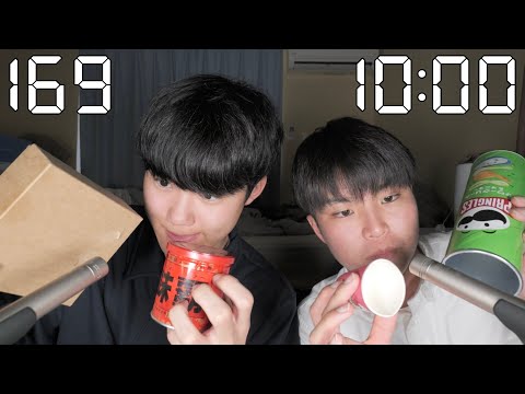 【ASMR】10分間で何種類のタッピングできるのか？【SUB】How many different types of tapping can we do in 10 minutes?