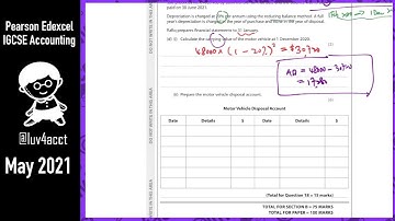 Pearson Edexcel IGCSE Accounting -  May 2021