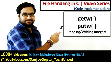 Use of getw( ) and putw( ) for reading and writing integers in file in c programming
