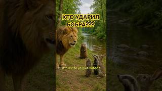 ЛЕВ ЗАЩИЩАЕТ БОБРА - #нейросеть #юмор #мем #смешныеживотные #hailuoai #hailuo02 #minimax