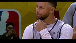 TEAM LEBRON HALF COURT SHOT CONTEST, STEPHEN CURRY MAKES IT VERY EASY #nba #highlights