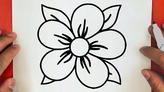 رسم وردة جميلة وسهلة خطوة بخطوة / تعلم رسم وردة للمبتدئين / رسم ورده بطريقه جميله || Flower Drawing