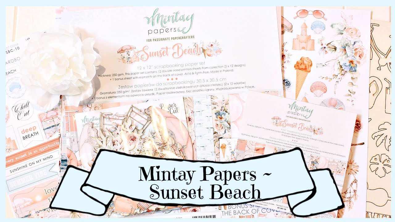 Mintay Papers | Sunset Beach | Sunset Beach Scrapbook Paper