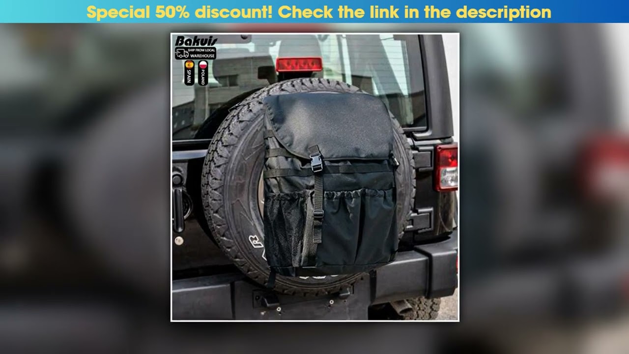 Large Capacity SUV Spare Tire Trash Bag for Jeep Wrangler TJ JK JKU JL JLU 20072021 Spare Tire