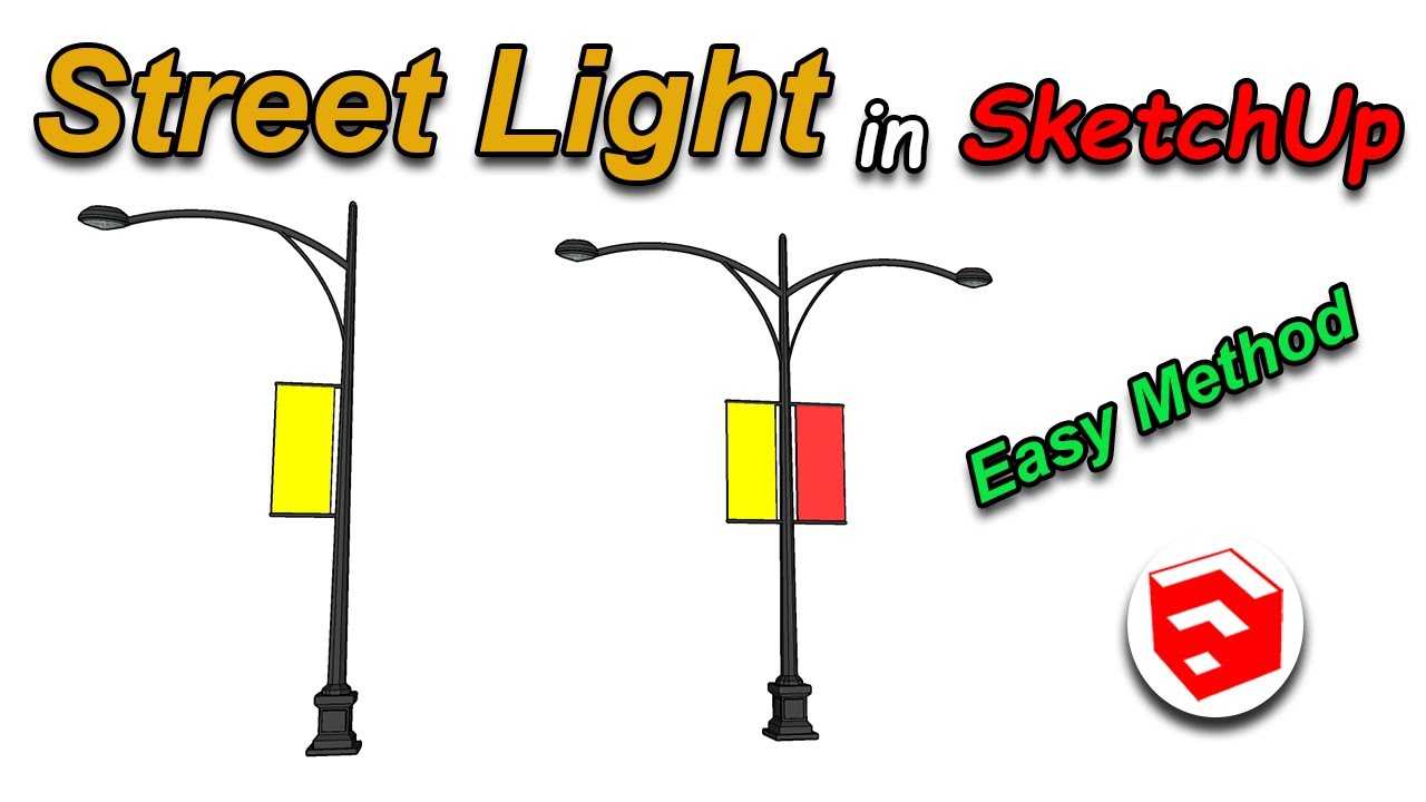 How to create streetlight in sketchup | sketchup tutorial for beginners | sketchup 2024