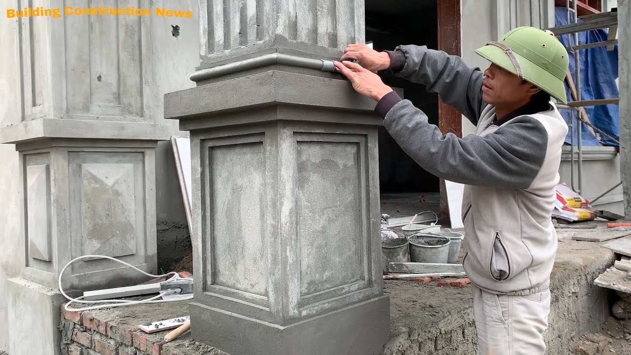 Creative Concrete Porch Column Construction Skills From Extremely ...