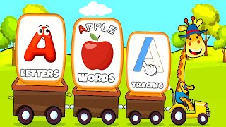 A For Apple B For Ball I Abcd Song | Phonics Song with TWO Words |A For Apple | ABC Alphabet Songs