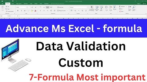 Excel Custom Data Validation | Use formula to check for text, number ,len, Weekday, Pattern #Excel