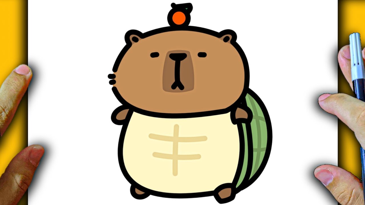 HOW TO DRAW A CAPYBARA IN A TURTLE COSTUME - YouTube