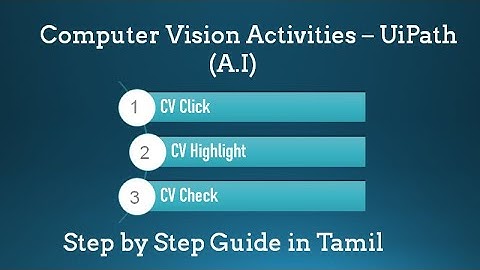 Computer Vision activites UiPath - CV Click , CV Highlight, CV Check, CV Refresh | Uipath Tamil