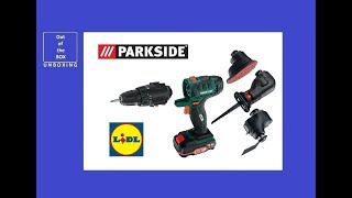 파크사이드 4-IN-1 무선 복합 공구 PKGA 20-Li A1 언박싱 (Lidl 2 AH 65와트 600g 1.5m) screenshot 1