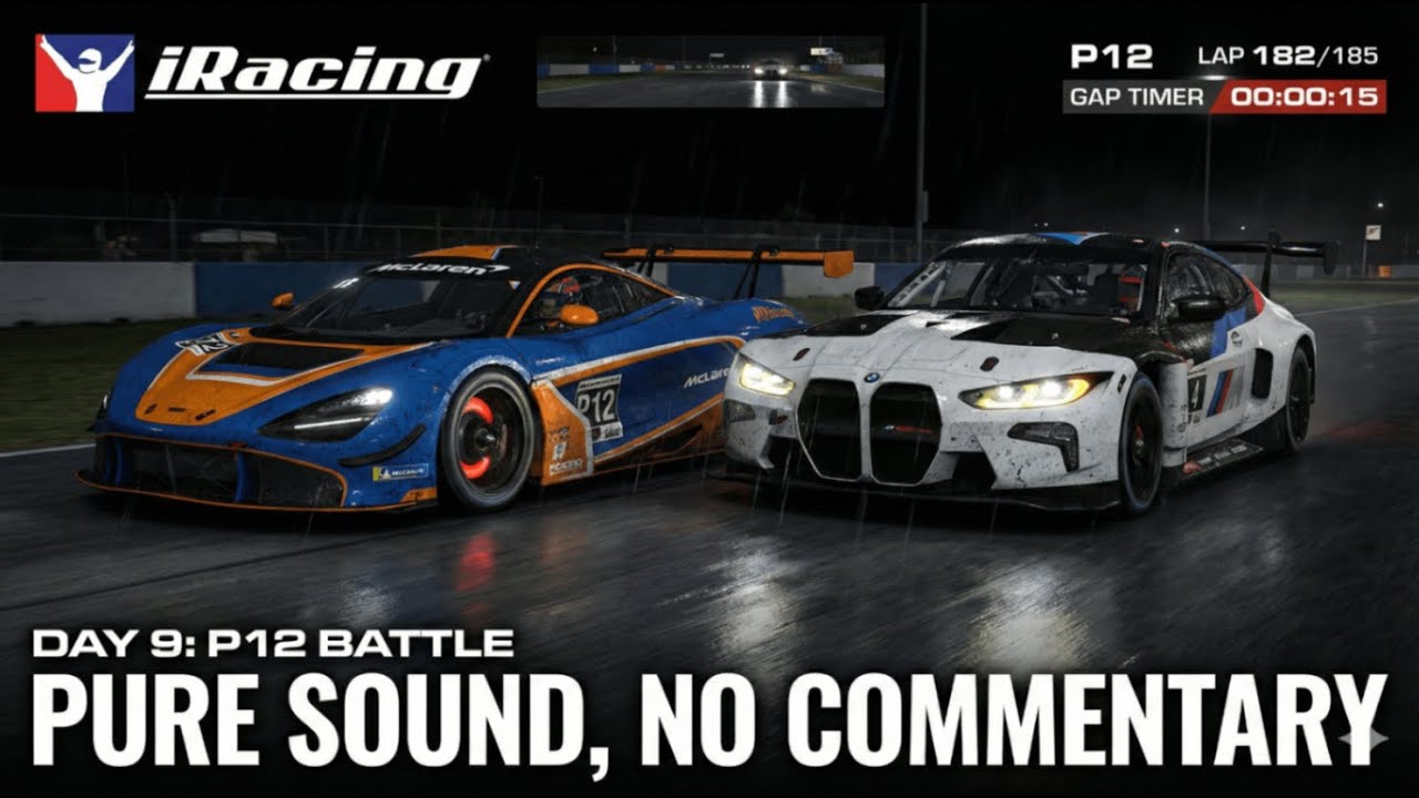 iRacing Pure Sound INTENSE McLaren vs BMW Night Battle at Sebring No Commentary