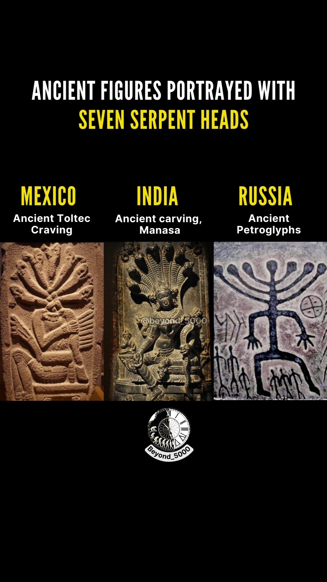 Ancient Depictions of the Seven-Headed Serpent. More info in