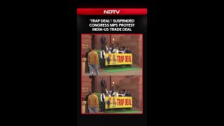 'Trap Deal': Congress MPs Protest Against Govt In Parliament Complex