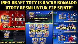 INFO DRAFT TOTY IS BACK!! RONALDO UTOTY RESMI UNTUK F2P SEJATI &amp; KONSEP UTOTY YANG HILANG! FC MOBILE