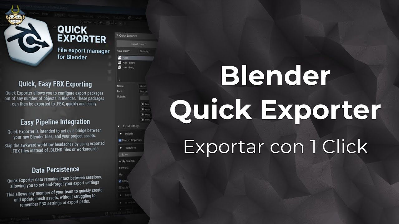 Blender Quick Exporter - Exportar FBX con 1 Click - YouTube