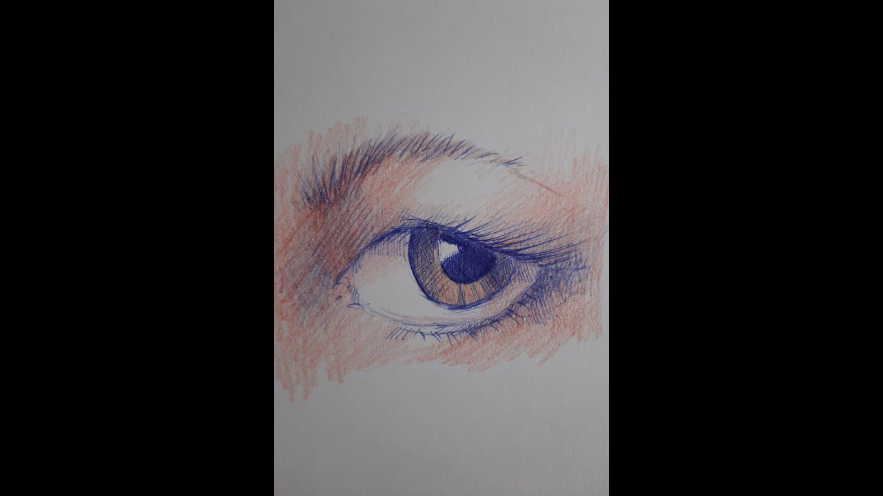 Timelapse sketching with a blue ballpoint pen, Inktober. - YouTube