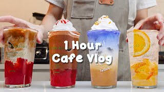 SPECIAL EPISODE!!!주 중반에 스트레스를 풀어보세요/1시간 모아보기1 hours/Cafe Vlog/ASMR/Tasty Coffee#500