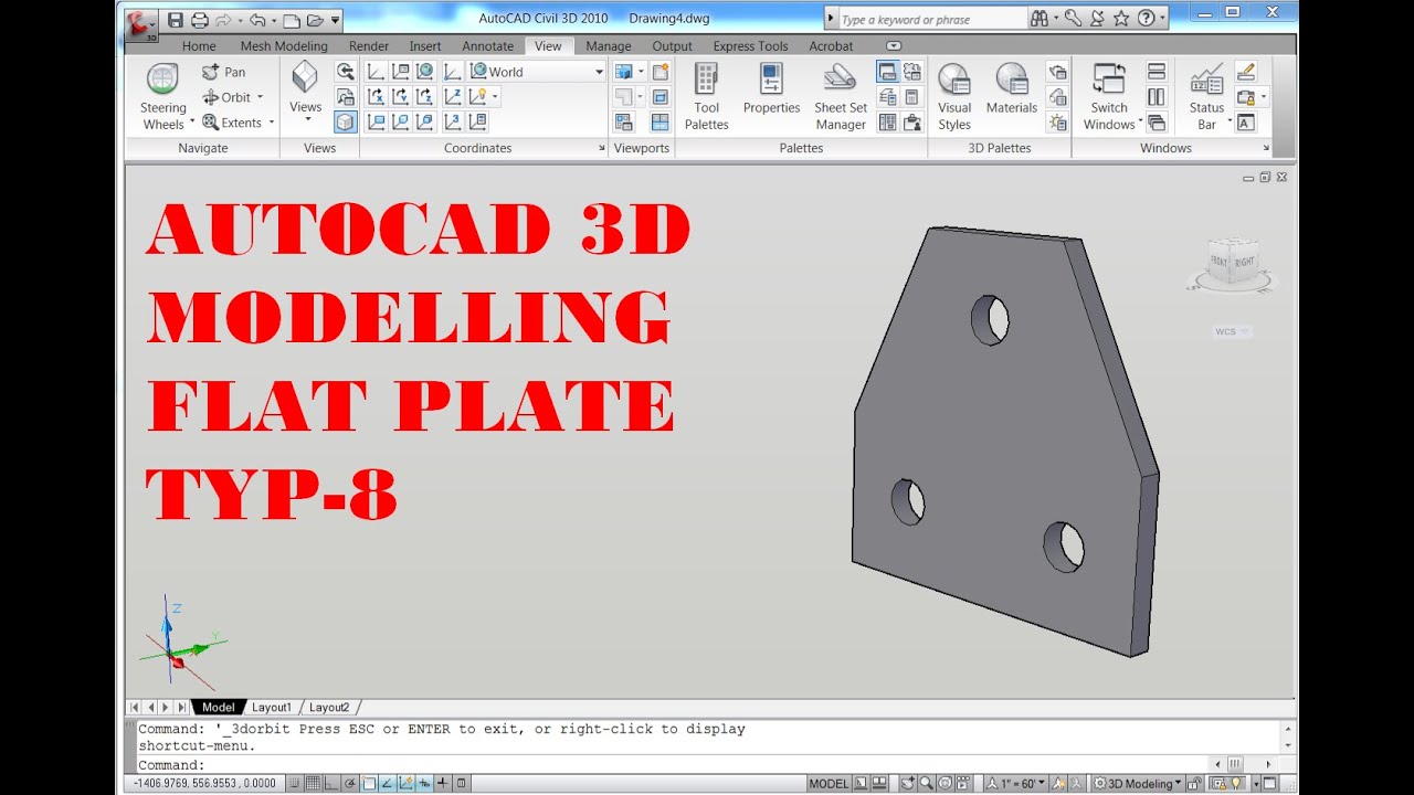 AUTOCAD 3D, How to drawing flat plate typical 8, autocad | rvmags - YouTube