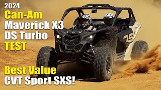 2024 Can Am Maverick X3 DS Turbo Test Review Best Value CVT Sport SXS