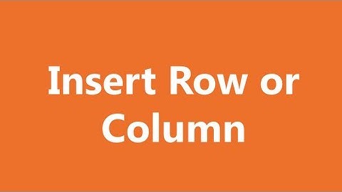 Excel Shortcuts - Insert Rows or Columns