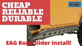 Athlete Statistics EAG Jeep Rock Slider Install! - Easy, cheap, durable - EBAY!