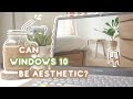 MAKE WINDOWS 10 HOME SCREEN AESTHETIC 🍞 how I use widgets to decorate my home screen | Indonesia