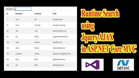Runtime Search using Jquery AJAX in ASP.NET Core MVC