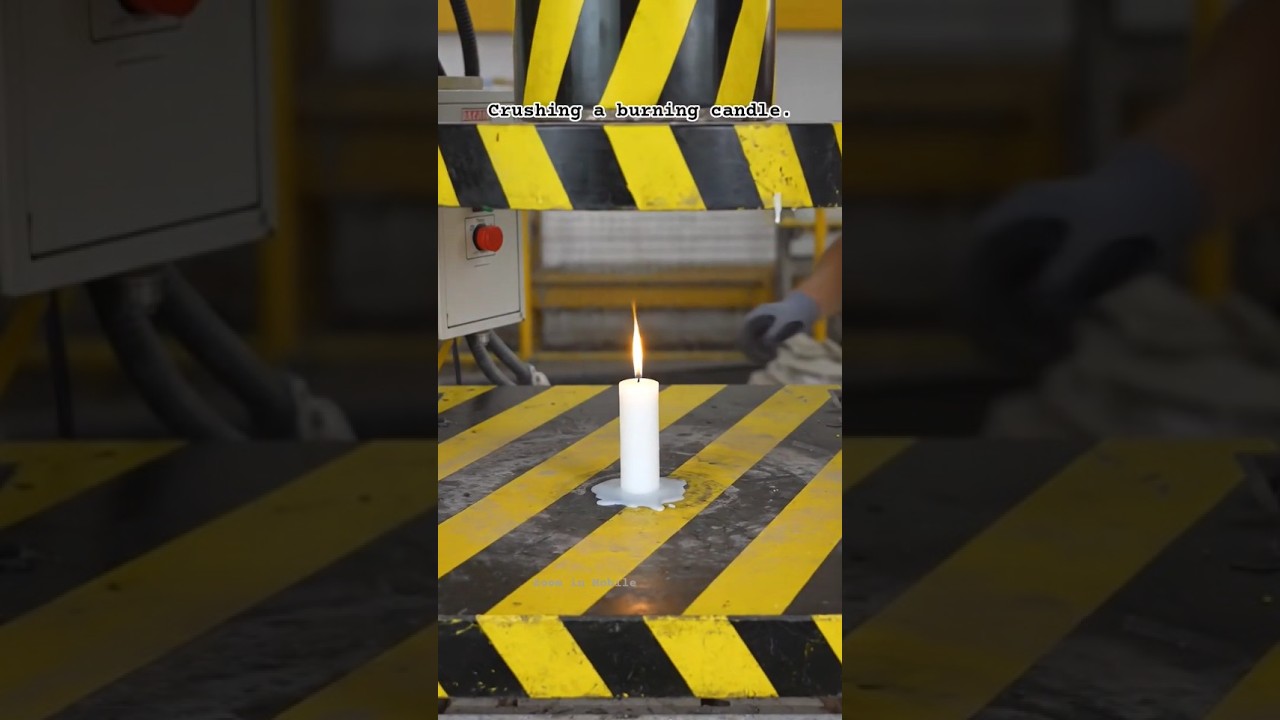 Crushing a burning candle. 