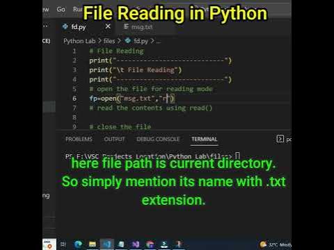 File Read in Python #shorts - YouTube