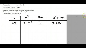 June 2012 Unit 3 Edexcel Higher Q7 Trial and Improvement