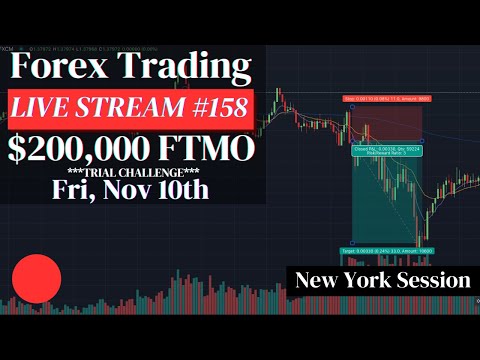 **Live Forex Trading #158** $200,000 FTMO Scalping Strategy Fri 11/10 (New York Session)