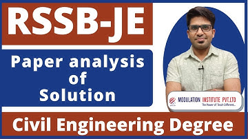 RSSB JE 2022 Paper Analysis & Solution | Civil Engineering Degree | RSSB JE Paper Analysis