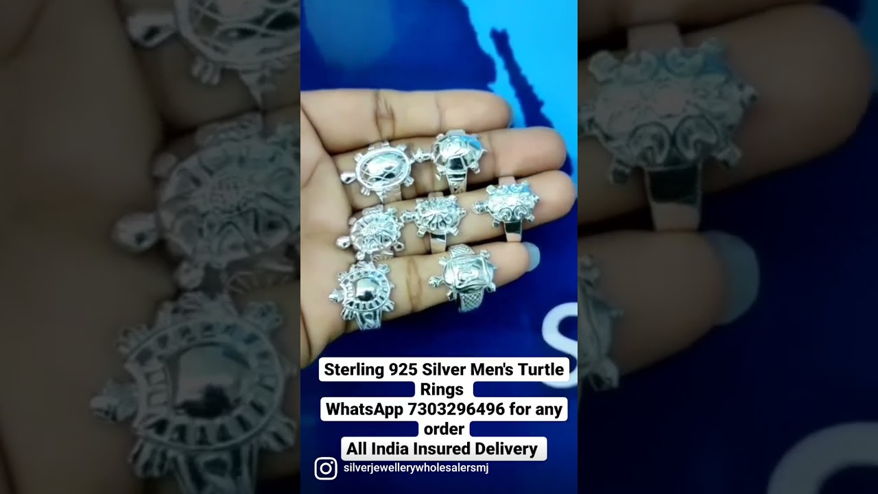 Sterling 925 Silver Men's Turtle Rings
