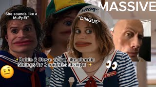 ✨Steve and Robin acting like chaotic siblings for 3 minutes straight✨|stranger things season 3|
