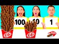 100個重ねフードチャレンジ | 食べ物とのキッチンバトル BaRaDa Gold Challenge
