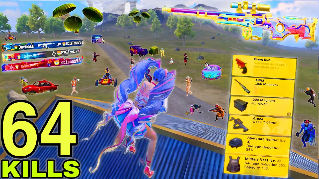 64 KILLS!😍 NEW SEASON BEST LOOT GAMEPLAY w/ GROZA + AWM🔥 Pubg Mobile