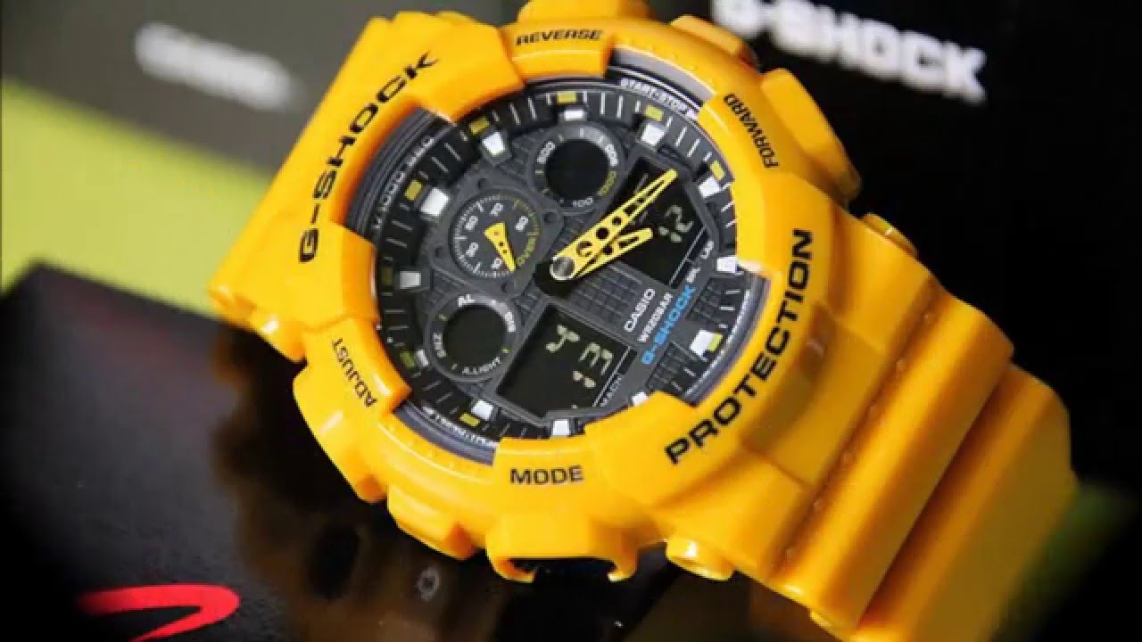 g shock ga 100 yellow