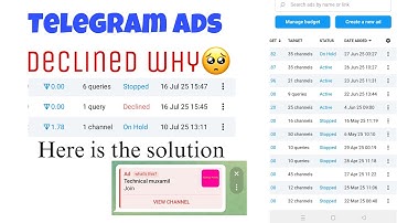 Telegram Ads setup | telegram ads decline problem fix method | how to make ad active on telegram ads