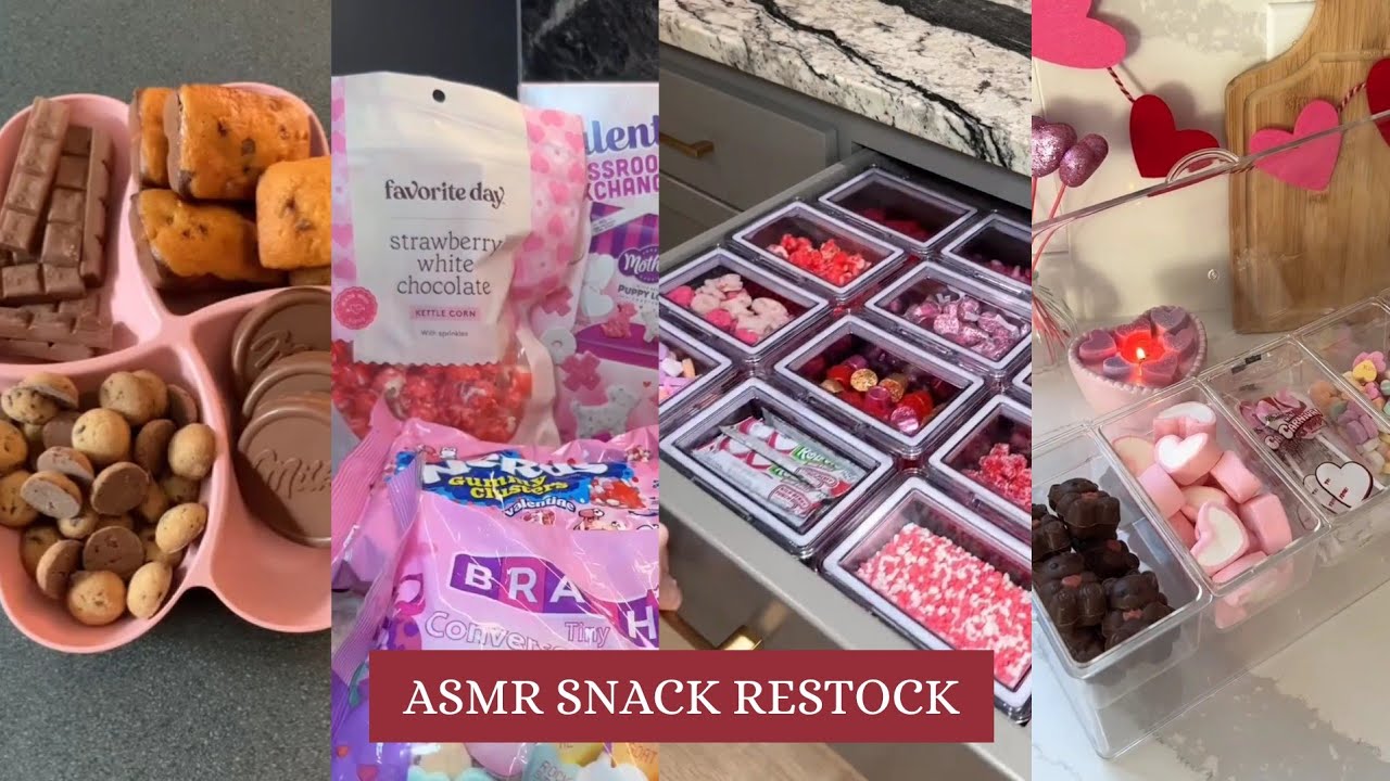 ASMR Snack Restock 🍫🍬🍪 - YouTube