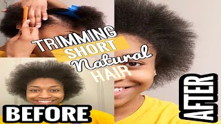 HOW TO: TRIM SHORT NATURAL HAIR EVENLY AT HOME BY YOURSELF