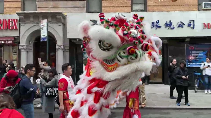 Lion Dance with Dragons. Chinatown Manhattan October 2023