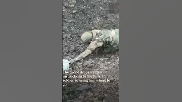 Thumbnail of Russian soldier surrenders to Ukrainian drone outside Bakhmut #shorts #shortsvideo #ytshorts #war