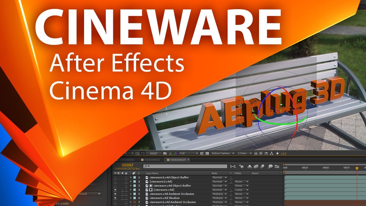 Изучаем CINEWARE. Adobe After Effects + MAXON Cinema 4D - AEplug 051