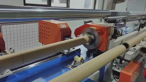 Automatic tube loading unloading paper tube cutting machine 3 shafts 4 blades